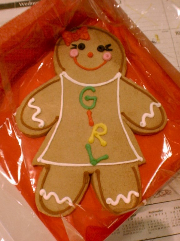 GINGERBREAD GIRL [666] Cookies by Design Englewood NJ, Cookie Gift